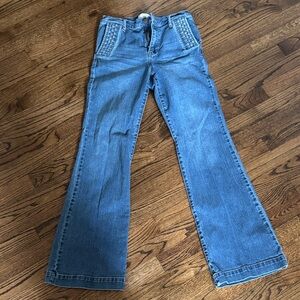 Sam edelman flare jeans with woven pockets